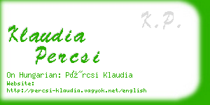 klaudia percsi business card